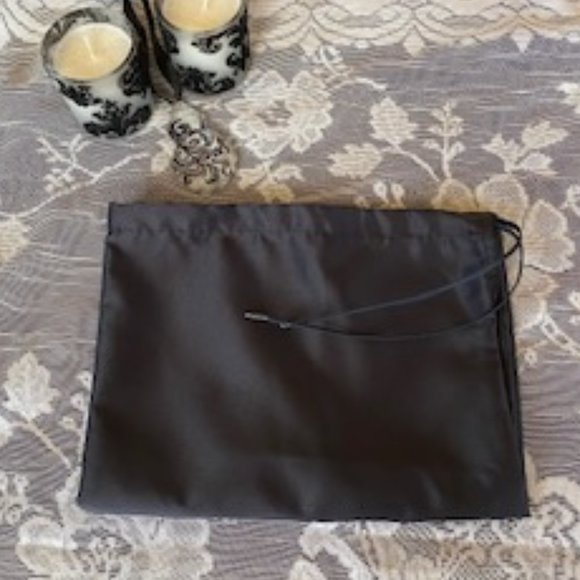 Prada Black Silky Drawstring Dust Bag w/Leather Ties - Picture 7 of 14